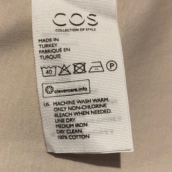 COS NWT cream A-line cotton jersey dress - Picture 7 of 7